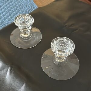 Two short candleholders